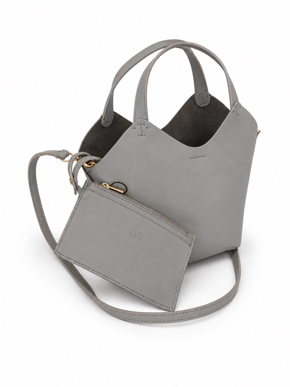 Zara Gray Mini Tote Bag. New without tags. Excellent condition!